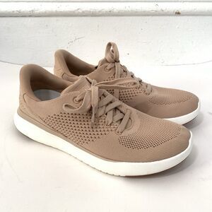 Kizik Lima Shoes Women's 9.5 Pink Fawn Knit Slip On Hands Free Lace Up Sneakers